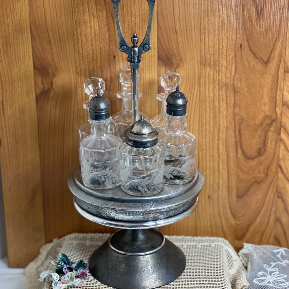 Antique plated Silver Condiment Server